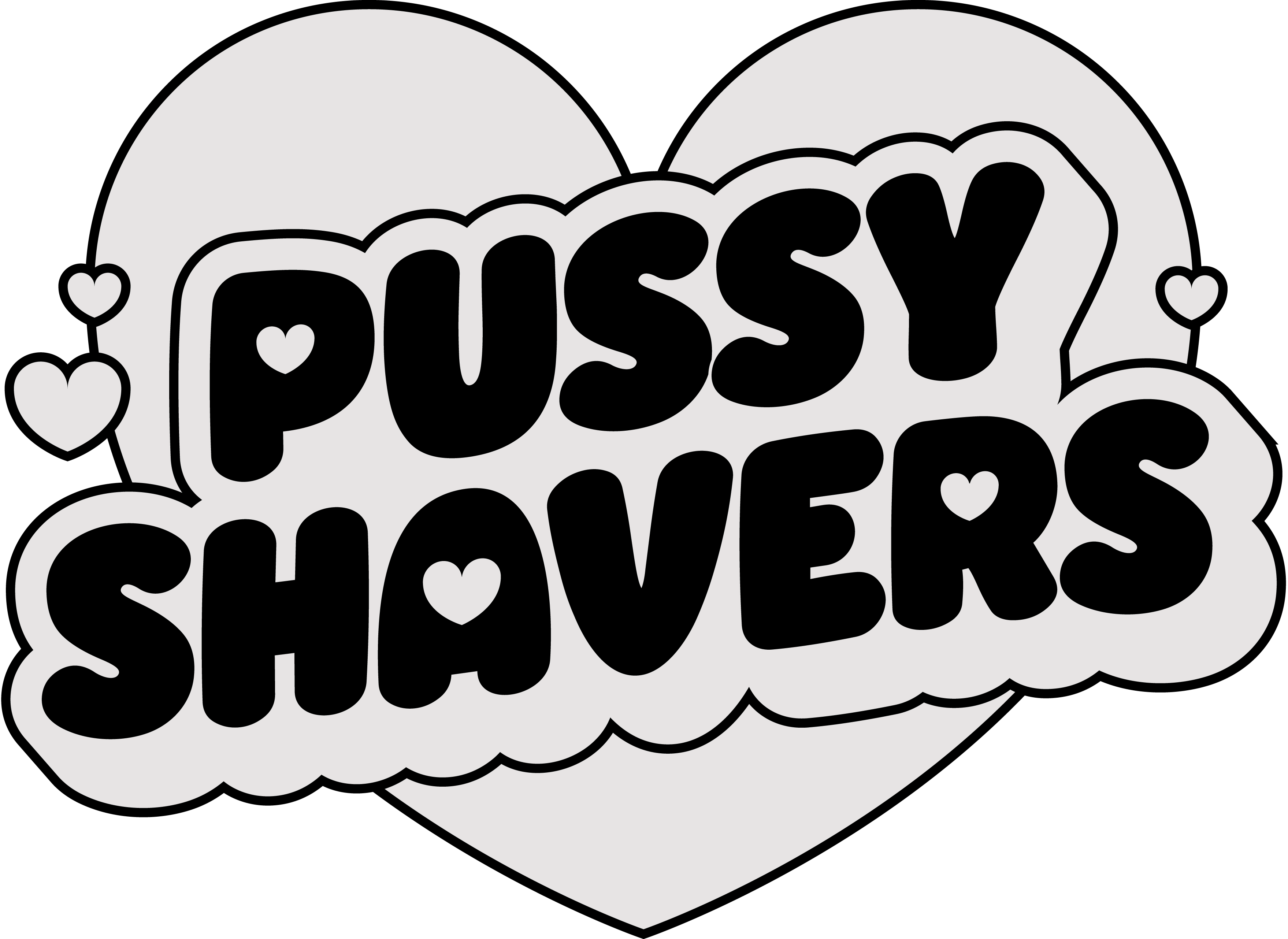 Pussyshavers Logo BWwhite